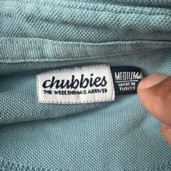 Chubbies Medium Pacific Blue Short Sleeve Polo - Picture 4 of 5